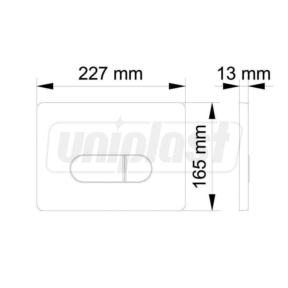 Кнопка смыва двойная SIENA (хром) (Bright Chrome)  VISAM