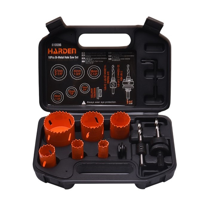 Set carote lemn 10 piese (19-57 mm) Industrial  HARDEN