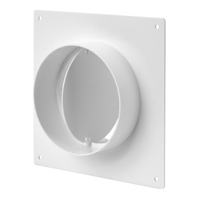 Conector cu flansa de perete si clapeta antiretur pentru tub rotund de ventilatie din plastic D.150 AFV150  EUROPLAST