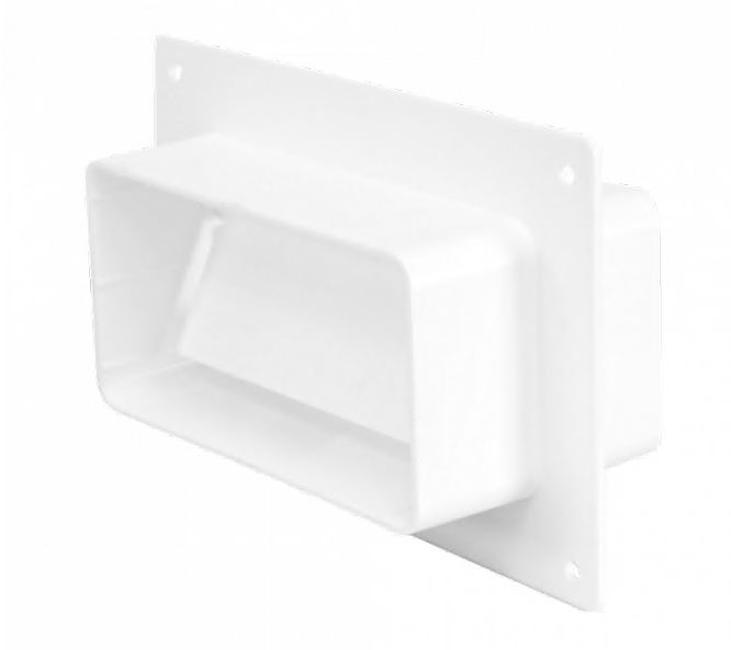 Placa perete cu conector bilateral si clapeta antiretur din plastic pentru tub plat 55 x 220 mm KFV25  EUROPLAST