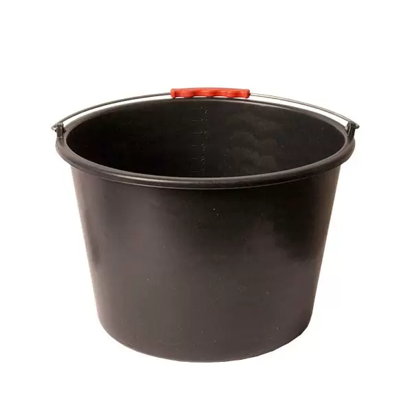 Galeata din plastic 16 L (neagra) pentru constructii cu maner din plastic PM 936216