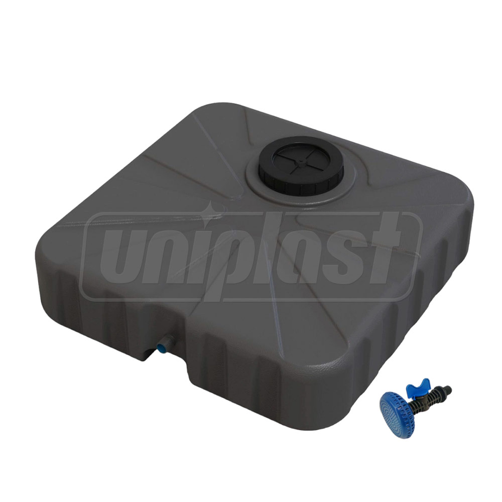 Rezervor - dus  50 L Compact (negru) cu para pentru dus 60x60x15 cm, gura 12.5 cm