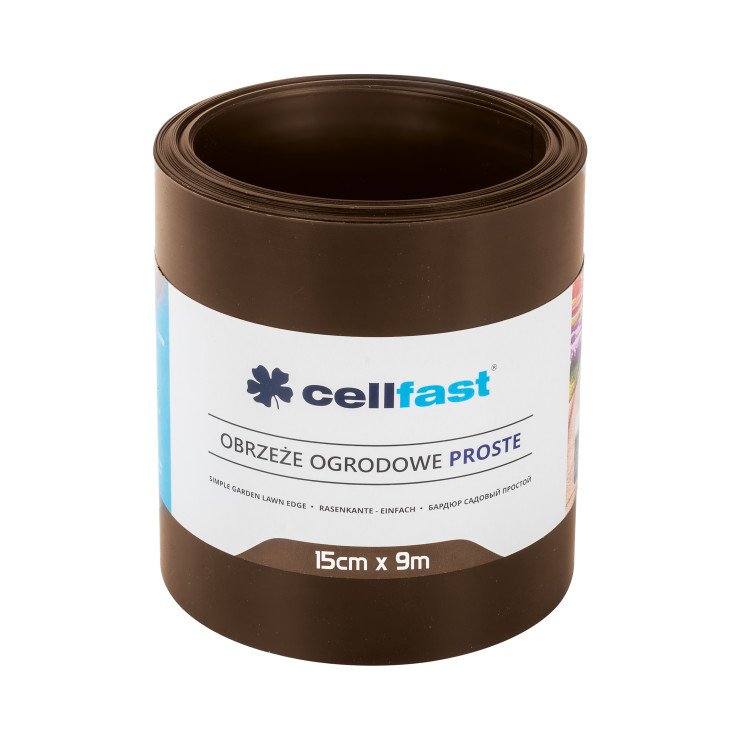 Бордюр садовый газонный 15 см x 9 м гладкий (коричневый)  CELLFAST