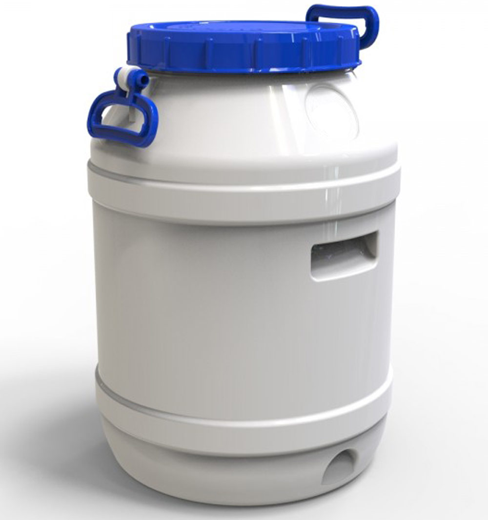 Бидон  45 л (белый) с ручками H=0.40 м/W=0.38 м EVRO PLAST