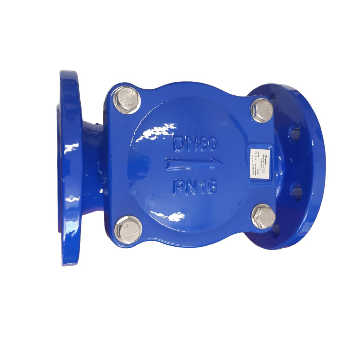 Supapa fonta de retinere flanse cu clapeta D. 80 (clapeta din cauciuc) PN10/16 L=260 mm (8 gauri)  WATO