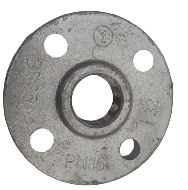 Flansa cu filet D. 32 (1.1/4") FI galvanizata PN16 (4 gauri)