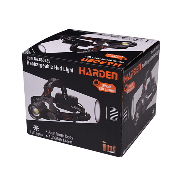 Фонарик светодиодный налобный LED 5W/180LM (3 позиции) Industrial  HARDEN