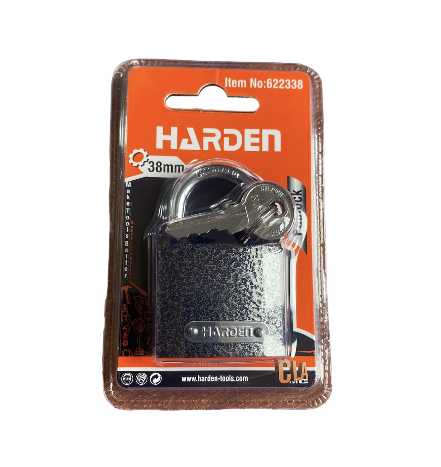 Замок навесной 38 мм, 125 г (латунь)  HARDEN