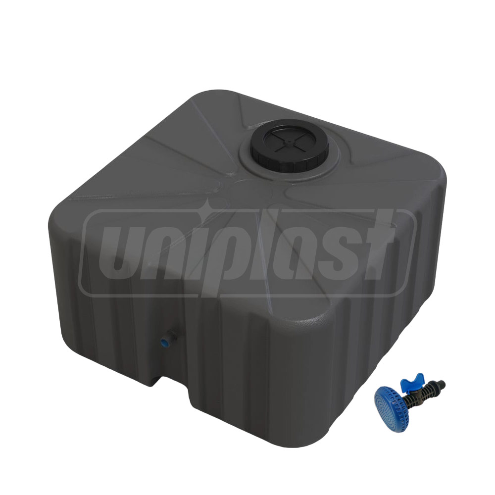Rezervor - dus  75 L Compact (negru) cu para pentru dus 60x60x27.5 cm, gura 12.5 cm