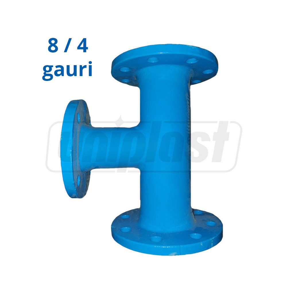 Teu fonta cu flanse D. 80 x 50 PN10 L=310 mm (8/4 gauri)  BLUCAST