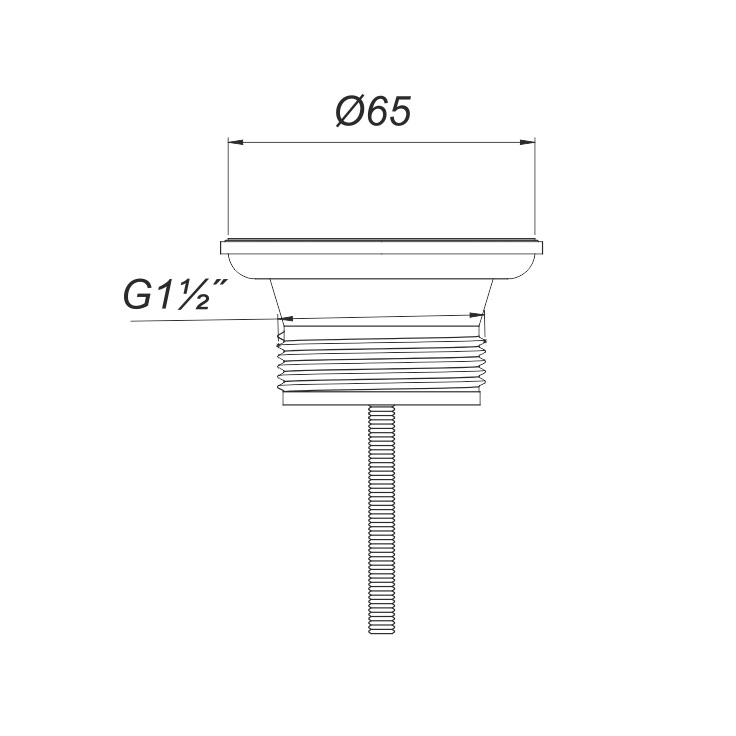 Ventil evacuare metalic D. 1.1/2" x 65 У0200.2100  SOLOPLAST
