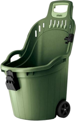 Roabă multifuncțională completă cu oprire mătură Verde, 60 kg (59.5x53x88.5H) Helpy Cart  STEFANPLAST