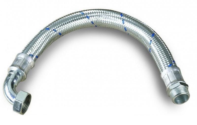 Furtun flexibil cu cot pentru apa rece (pentru hidrofor) D. 1" FI/FE, L=0.6 m 10 bar TFG-6  PEDROLLO