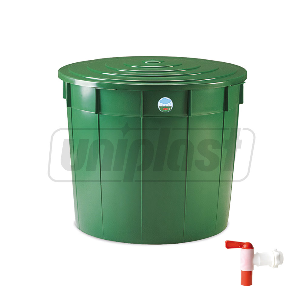 Cada pentru colectarea apei de ploaie cu capac 500 L (verde) + robinet  STP