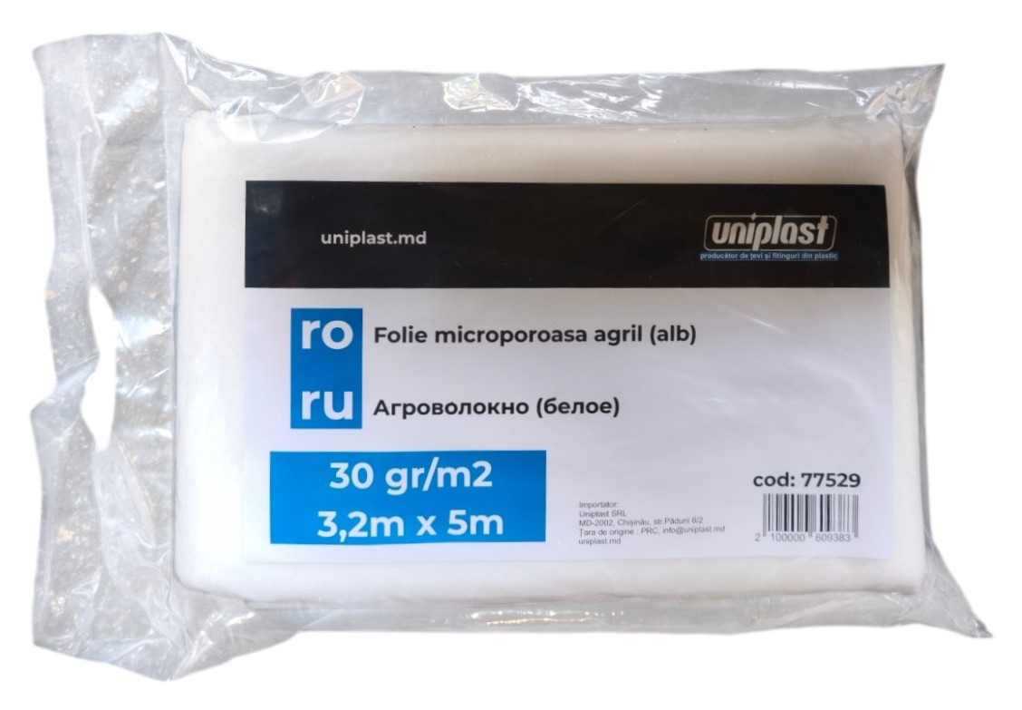 Folie microporoasa agril 30 g/m² (alb-transparent) (3.2 m x 5 m) 16 m²  UNITAPE
