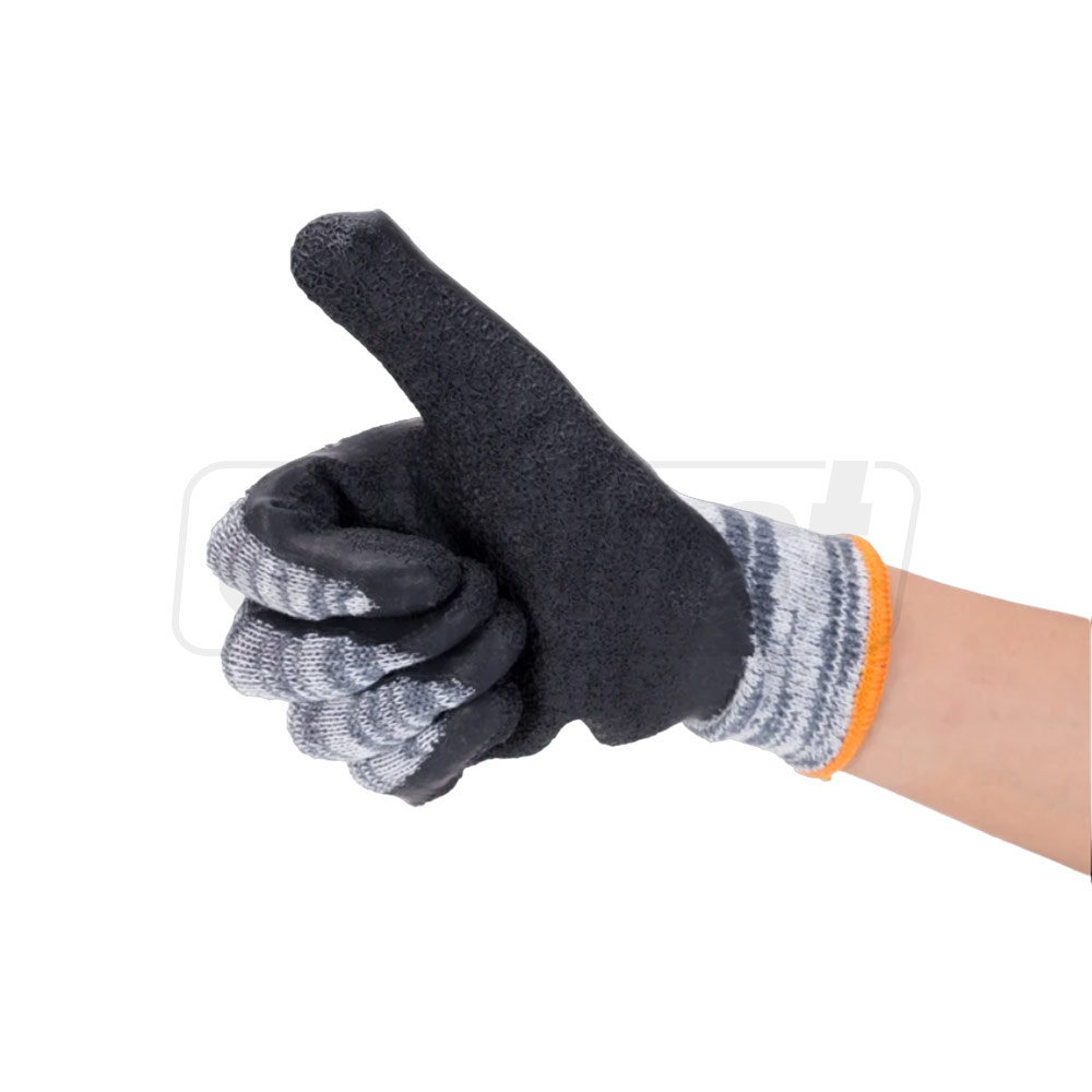 Manusi cu strat de protectie din PU (poliuretan) pe palme si degete, 10" (gri/negru)  DINGQI