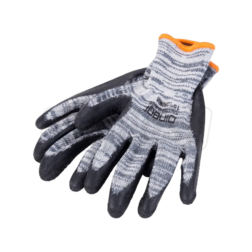 Manusi cu strat de protectie din PU (poliuretan) pe palme si degete, 10" (gri/negru)  DINGQI