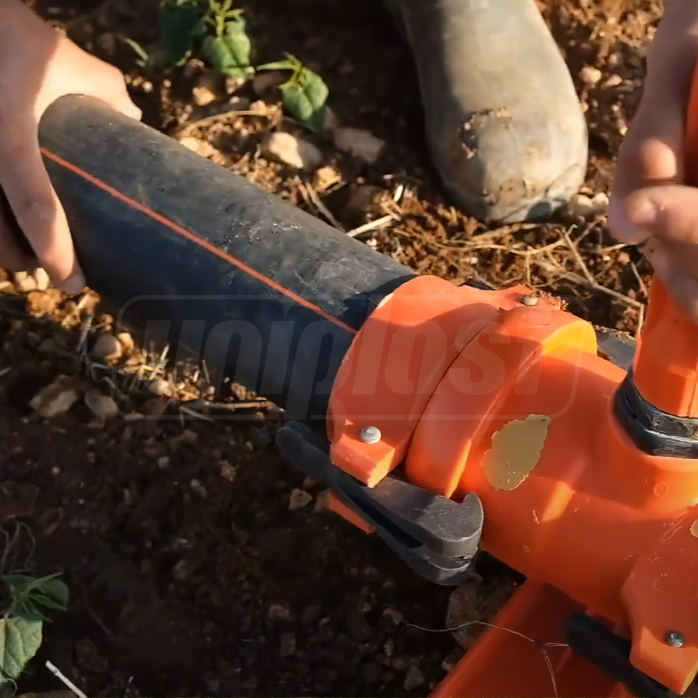 Teava de irigatii cu prindere rapida din plastic D. 75 PN5 L=6 m (cu dungi portacalii)  ASB