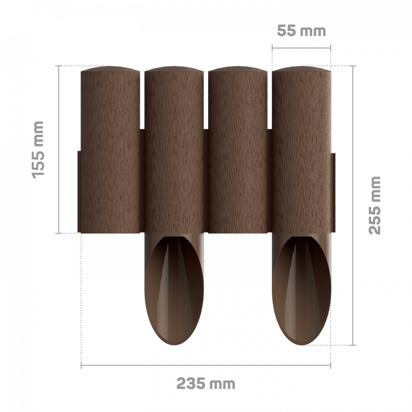 Gard decorativ pentru gradina (4 elemente SET) L=2.3 m, H=155/255 (maro) 34-041  CELLFAST