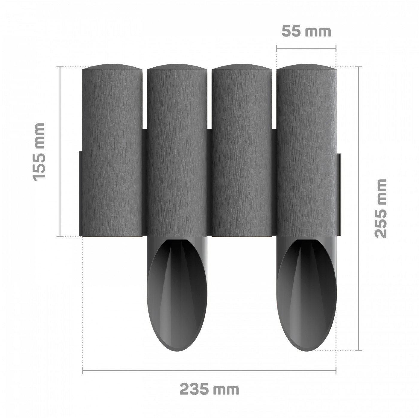Gard decorativ pentru gradina (4 elemente SET) L=2.3 m, H=155/255 (grafiro) 34-044  CELLFAST