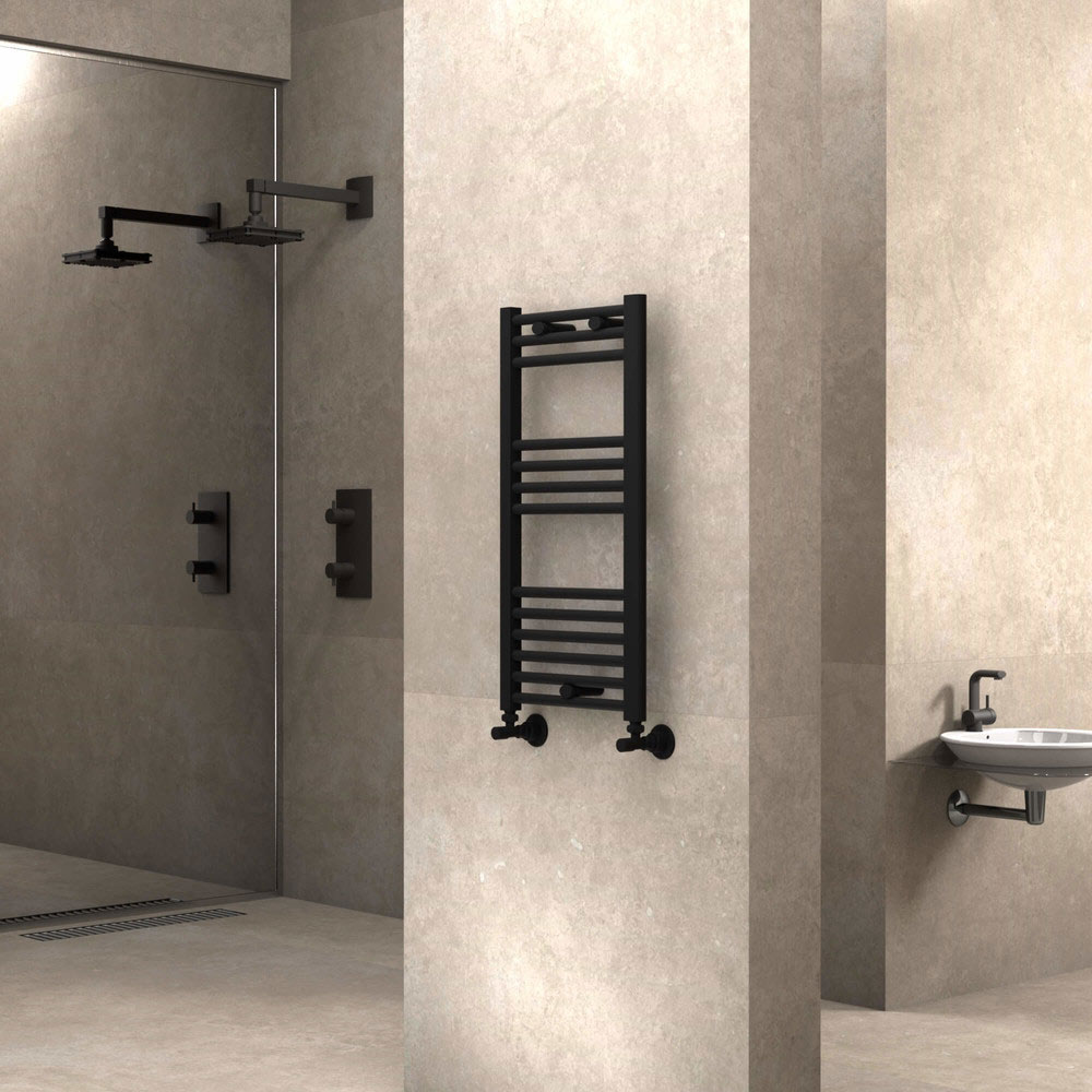 Uscator de prosoape  400 x 800 mm Flat (negru mat) Haiti  RADIVA
