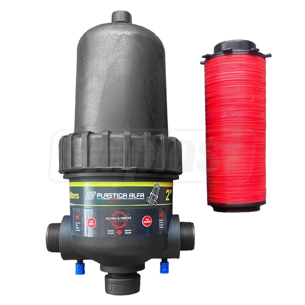 Filtru (T) D. 2" cu disc alungit (curatare fina + dop) Art20540-G-120-2.0 (≤ 34.8 m³)  PLASTICA ALFA
