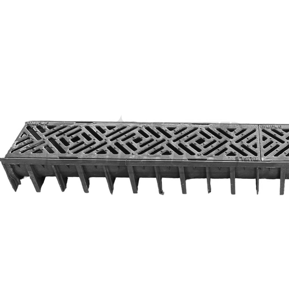 Rigola canalizare PP cu grila din fonta B125 1000x70x100 mm Brooklyn  MUFLESYSTEM