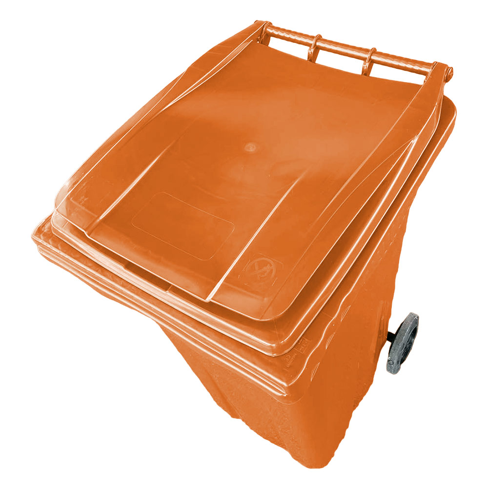 Бак мусорный 240 л (HDPE) на колесах (оранжевый) UNIPLAST TR