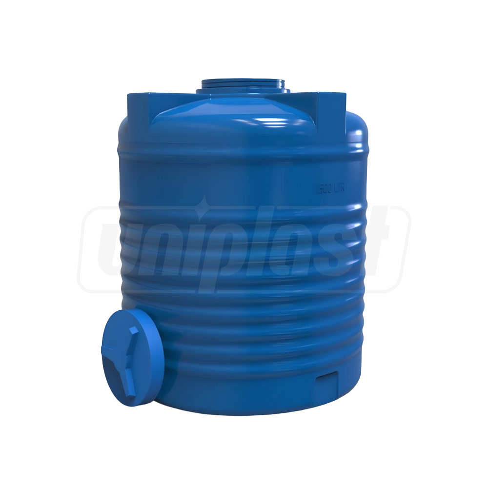 Rezervor apa 2000 L vertical, oval (albastru) cu stut D. 1", 165x136x37 cm
