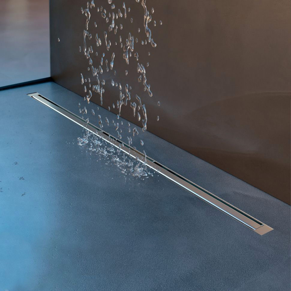 Трап линейный SLIM LINE 1000 x 35 мм D. 50 x 90° PREMIUM SS комплект  CHUDEJ