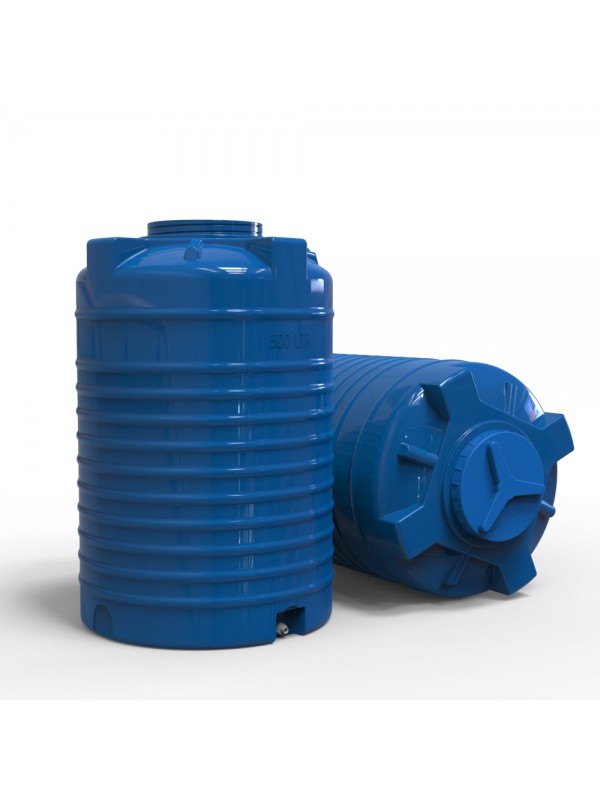 Rezervor apa 500 L vertical, oval (albastru) cu stut D. 1/2" 79x126 cm