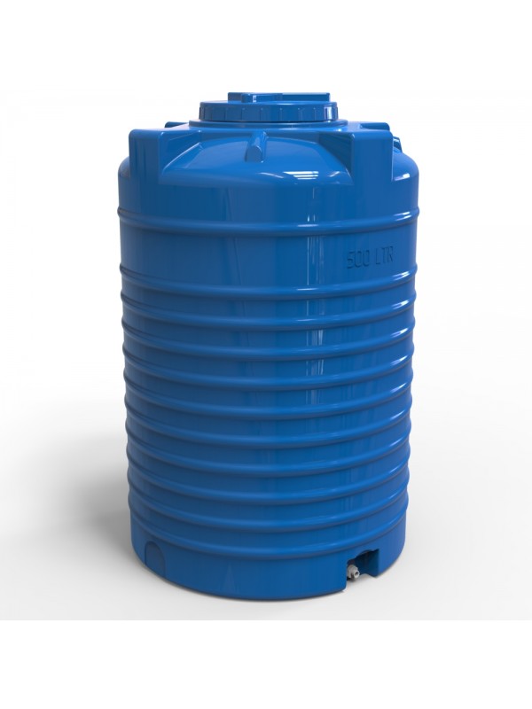 Rezervor apa 500 L vertical, oval (albastru) cu stut D. 1/2" 79x126 cm