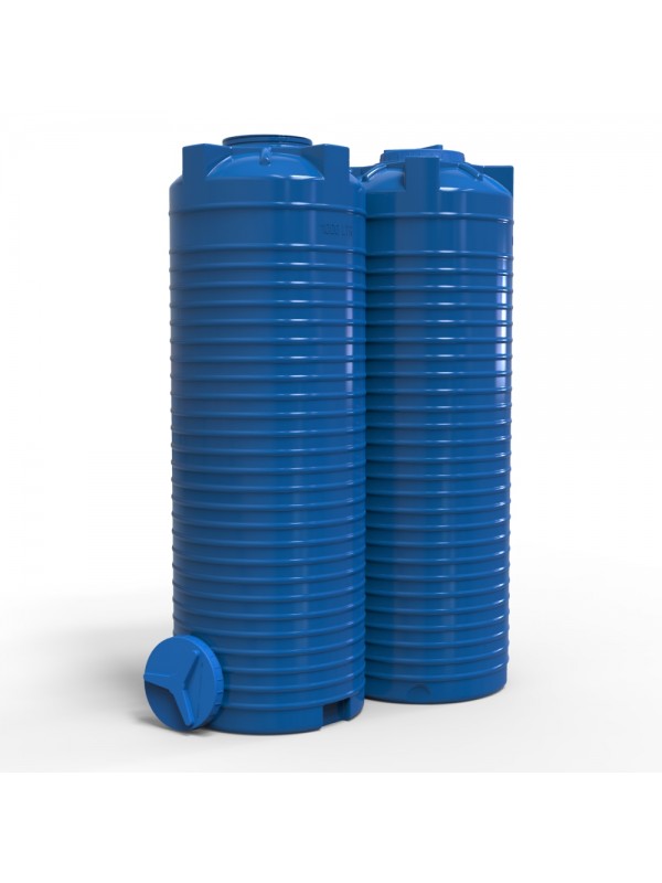 Rezervor apa 1000 L vertical, oval (albastru) cu stut D. 1/2" 77x225 cm