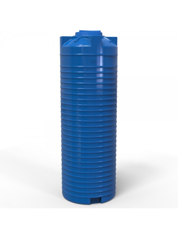 Rezervor apa 1000 L vertical, oval (albastru) cu stut D. 1/2" 77x225 cm