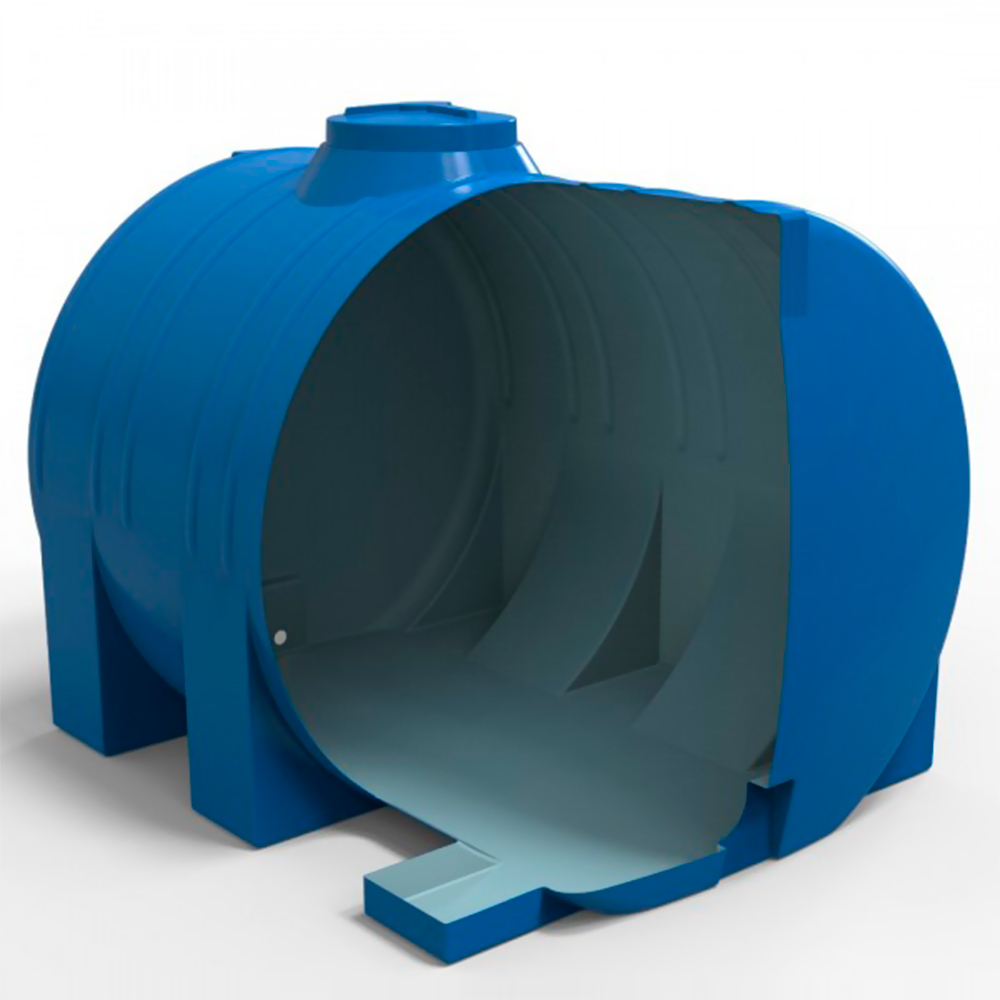 Rezervor apa 5000 L orizontal, oval (albastru) cu stut D. 2" 250x171x180 cm