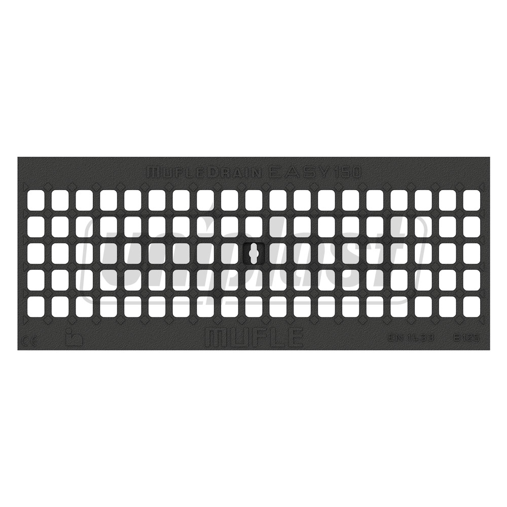 Gratar fonta canalizare cu rigola PP EASY L=1000 mm B=210 mm H=130 mm (150-100 mm) TN1433  MUFLESYSTEM