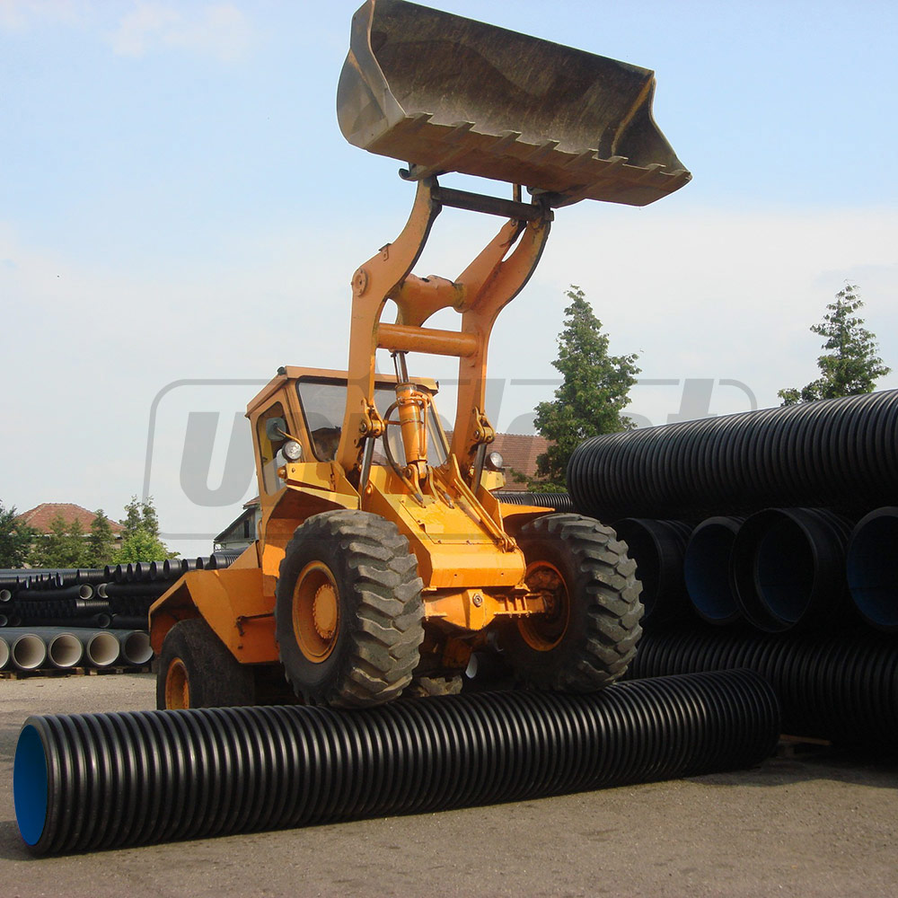 Teava corugata HDPE SN4 OD. 800 (670) mufata cu garnitura L=6 m