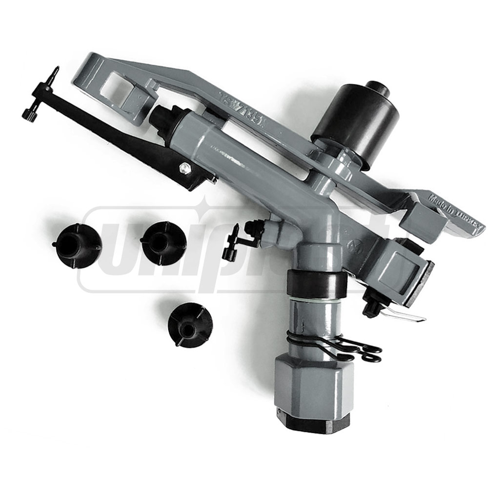 Aspersor sprinkler B2 D. 1.1/2" FI reglabil metal (30º-360º) 15-30 m, 2.5 bar, 15 m³/h (gri) 3407  ATIGLAN