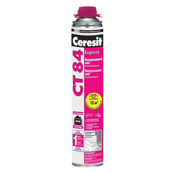 Adeziv poliuretanic pentru placi polistiren 850 ml pentru pistol 10 m² Express CT 84 (95354)  CERESIT