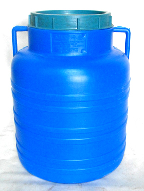 Bidon plastic cu capac  60 L (albastru) H=0.62 m/W=0.37 m