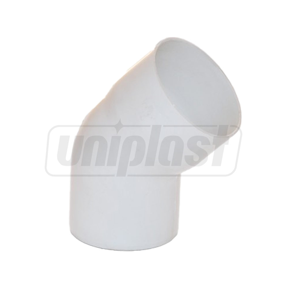 Cot burlan PVC D. 80 x 45° (alb) CL45080B  FIRST PLAST