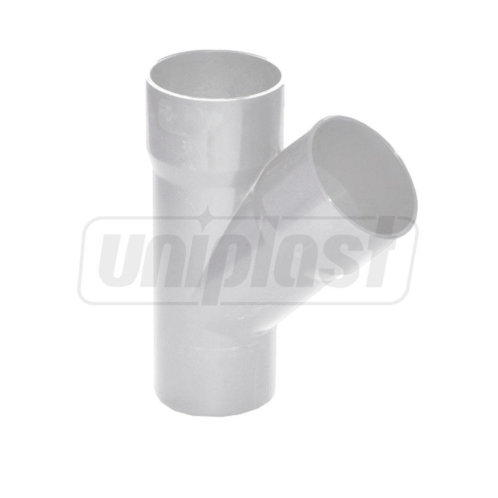 Teu burlan PVC D. 80 x 45° (alb) BRSB80  FIRST PLAST