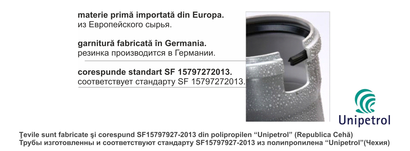 Teava PP D.110 L=0.5 m / 2.2 mm  UNIPLAST - NU SE PRODUCE