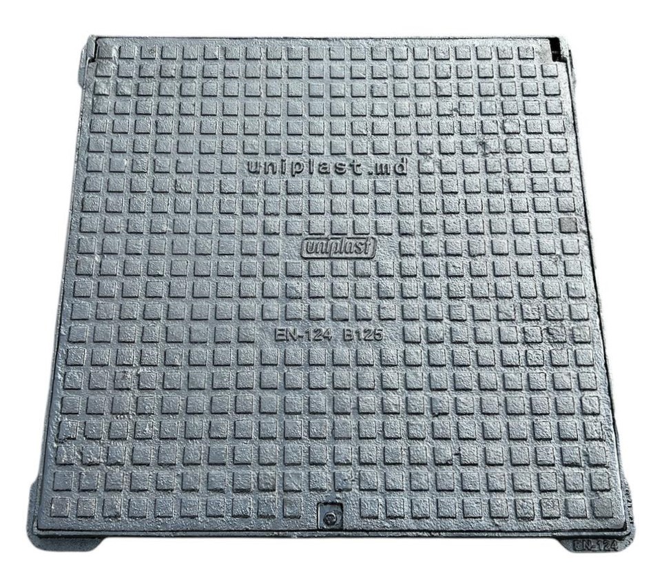 Capac cu rama patrata din fonta 600x600 mm EN124 B125 (625 x 625 mm, H=37 mm)