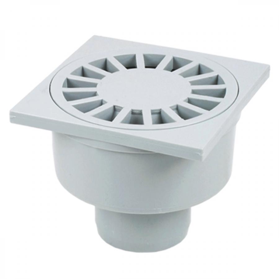Sifon de pardoseala PP D. 50 vertical (alb) (100 x 100 mm)  INSTALPLAST
