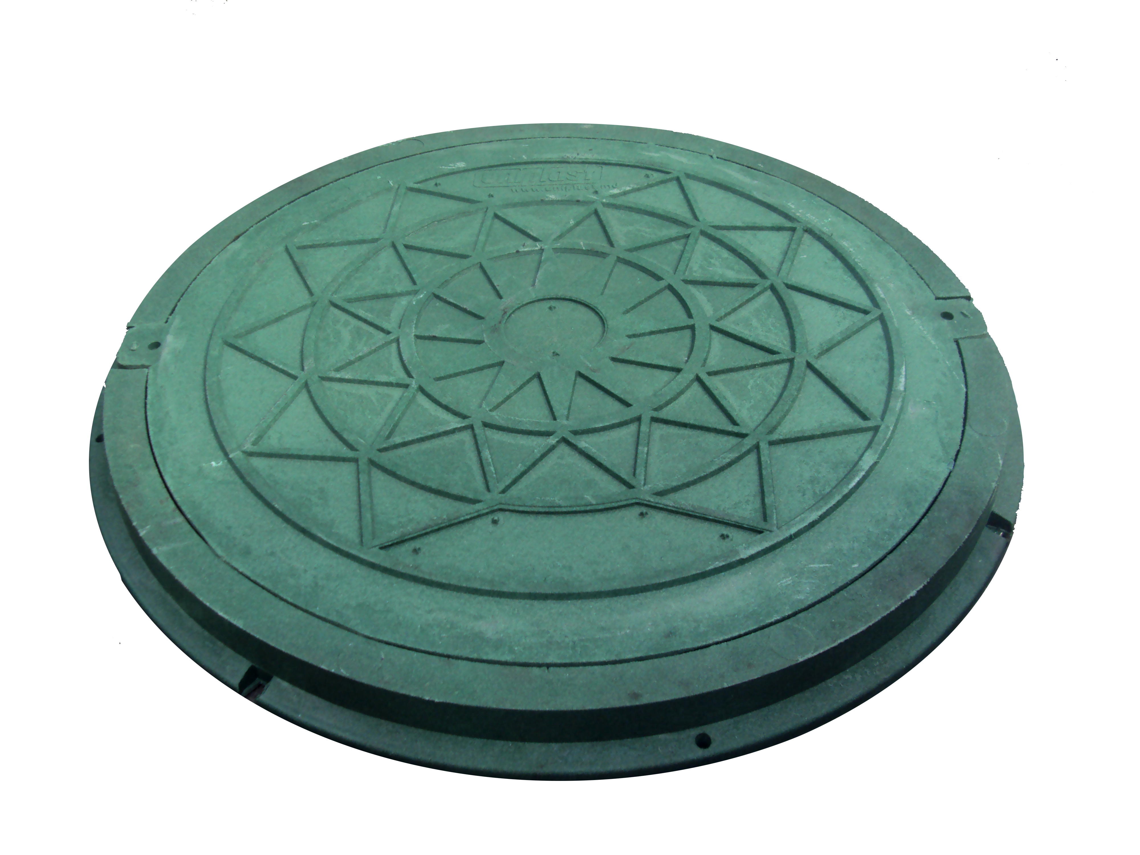 Capac cu rama compozit (nisip+polimer) D.630 (verde) (pentru gradina) 730x50 mm, 25 kg