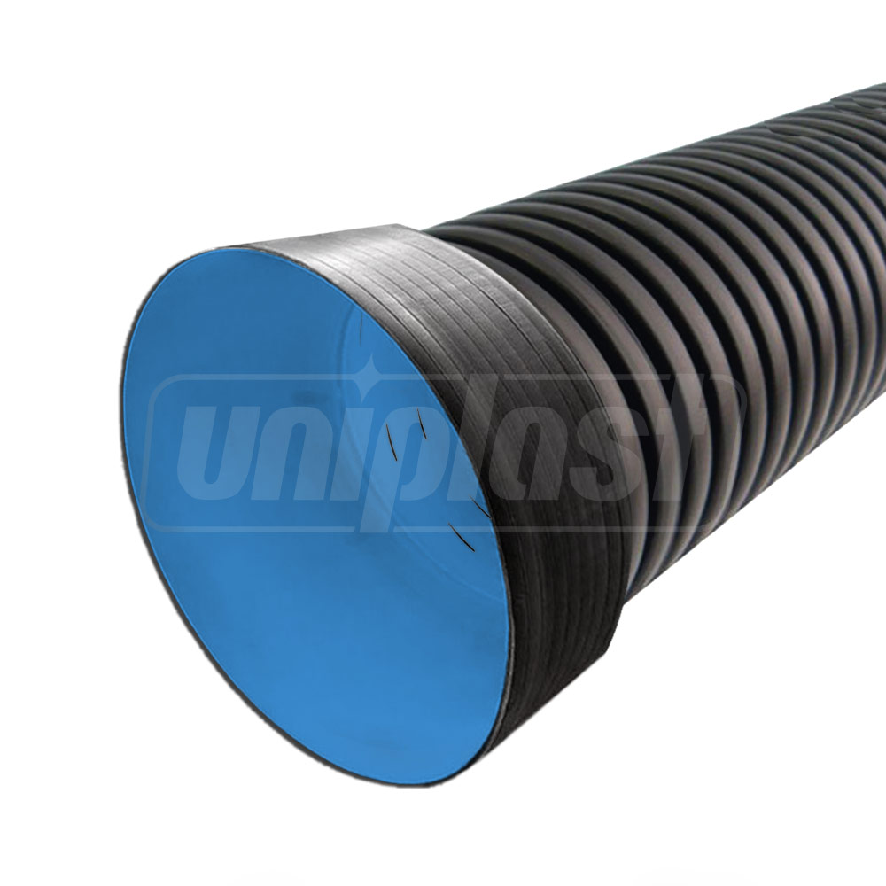 Tub drenaj din teava corugata HDPE SN4 OD.160 (140) 240°-270° cu mufa L=6 m