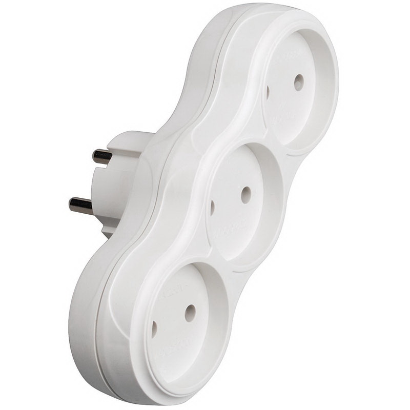 Priza tripla fara pamintare 10A 250V (40 buc./cutie)