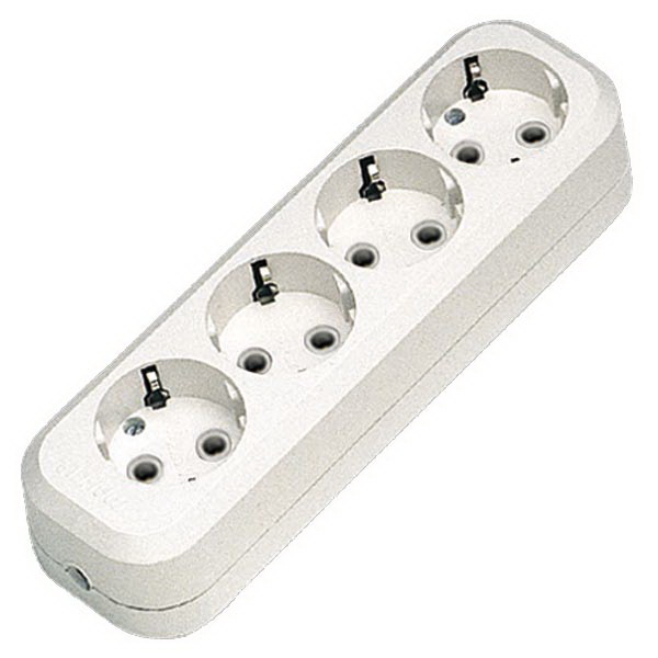 Розетка внешняя с 4 гнездами с заземлением 16A 250V (80/20 шт.) (MGP151)  MAKEL
