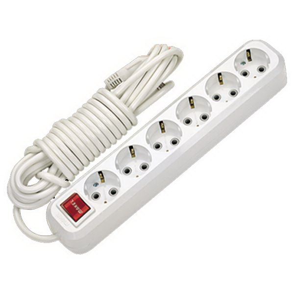 Удлинитель 6 входов, с заземлением+выключатель 3м 16A 250V (24/12 шт.) (MGP233)  MAKEL